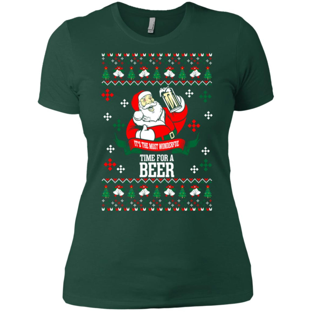 It's The Most Wonderful Time For A Beer Ugly Christmas Women T-Shirt