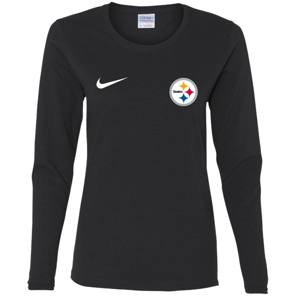 Nike Pittsburgh Steelers Logo Nfl Football Women Long Sleeve Shirt
