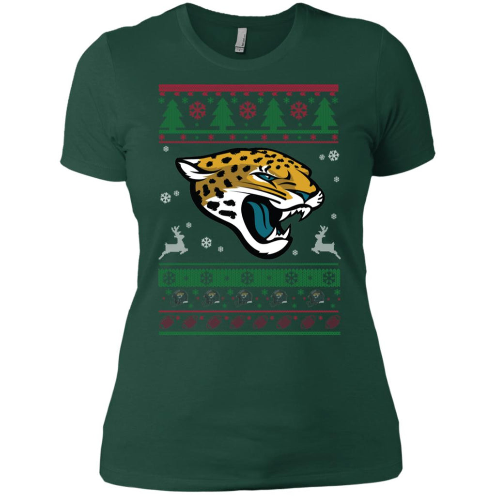 Jacksonville Jaguars Logo Football Teams Ugly Christmas Sweater Women T-Shirt