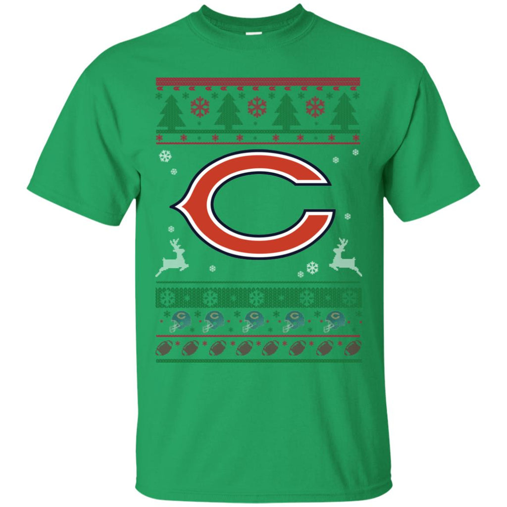 Chicago Bears Logo Football Teams Ugly Christmas Sweater Men T-Shirt