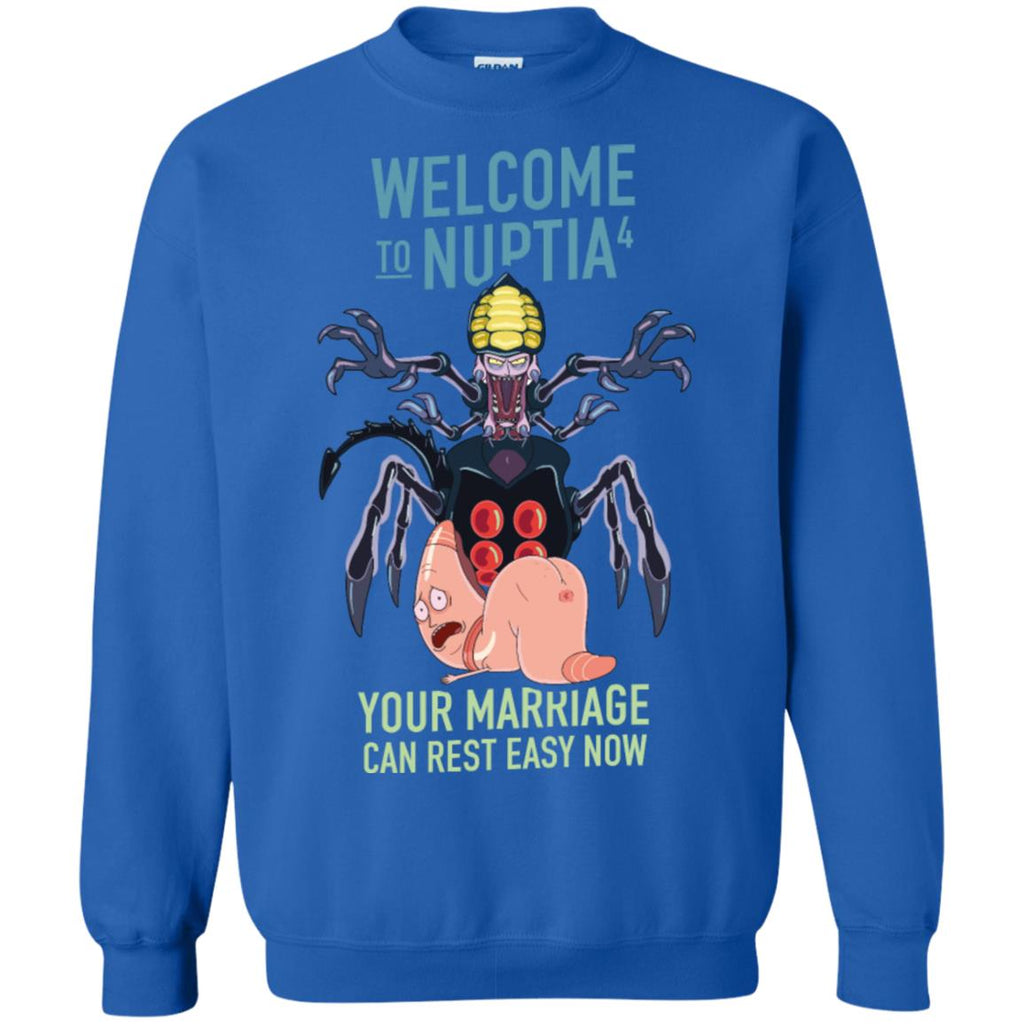 Rick And Morty Welcome To Nuptia Unisex Crewneck Pullover Sweatshirt