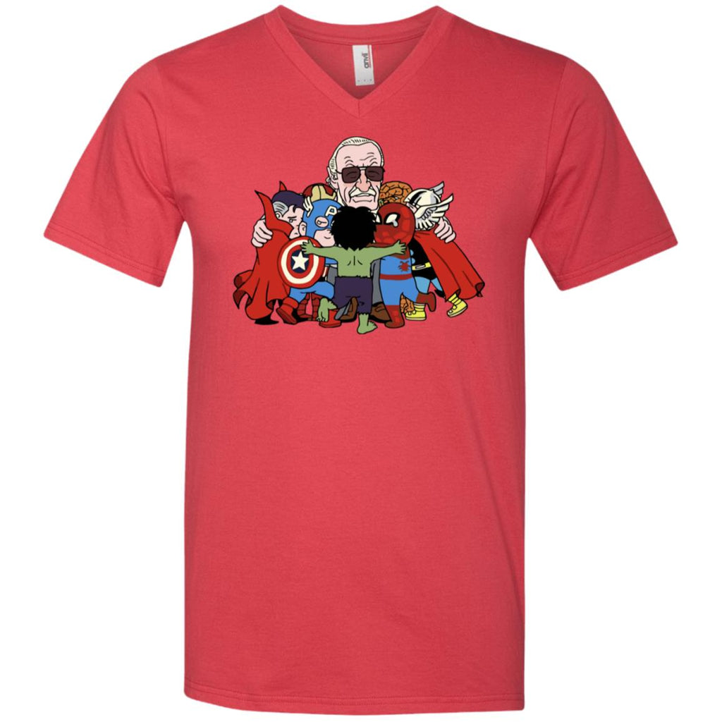 Stan Lee Shirt - Father Of Super Heroes Men V-Neck T-Shirt