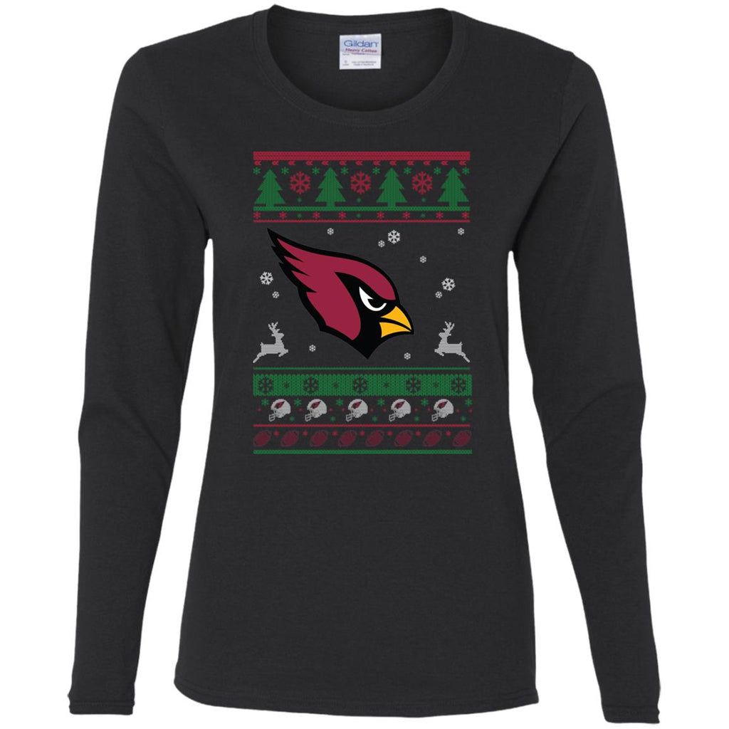 Arizona Cardinals Logo Football Teams Ugly Christmas Sweater Women Long Sleeve Shirt