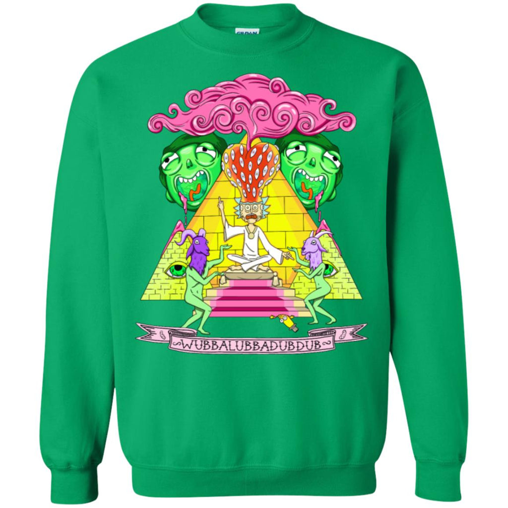 Rick And Morty Pyramid With Catchphrase Unisex Crewneck Pullover Sweatshirt