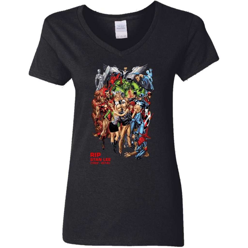 Rip Stan Lee Father Of Super Heroes Women V-Neck T-Shirt