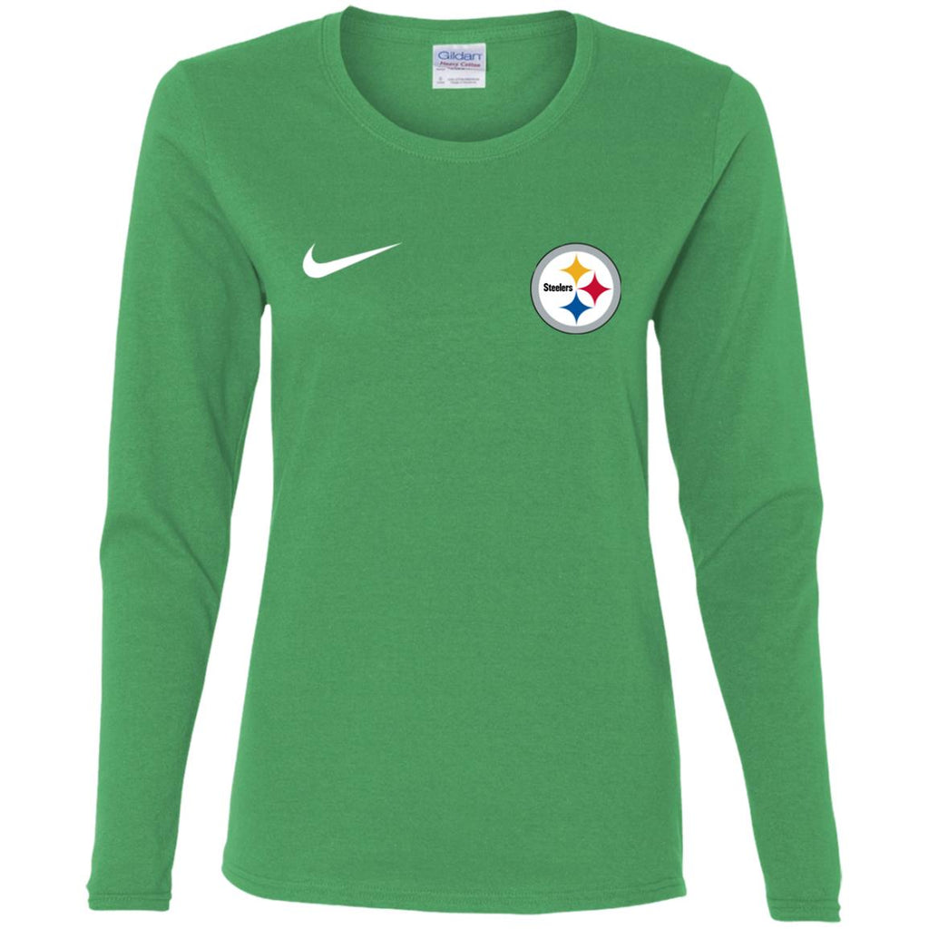Nike Pittsburgh Steelers Logo Nfl Football Women Long Sleeve Shirt