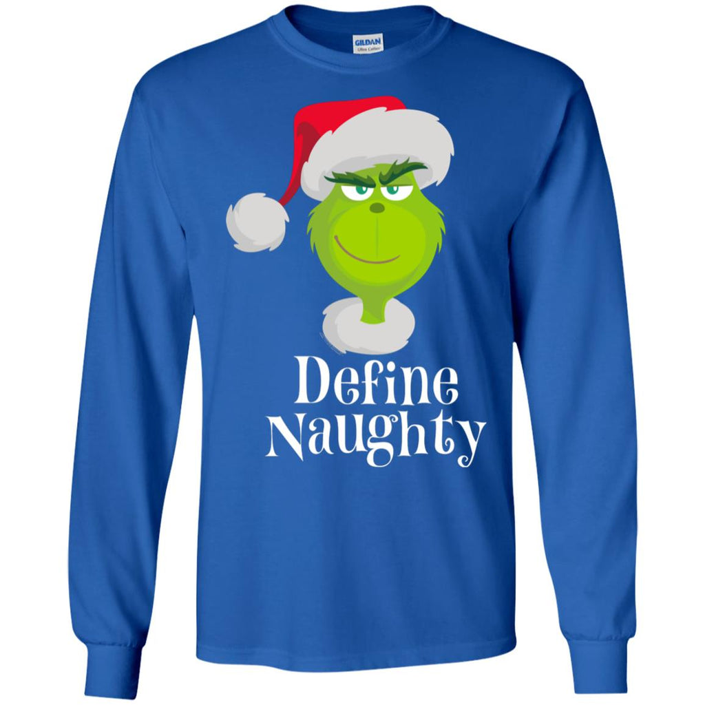 Dr. Seuss The Grinch Naughty Grinch Christmas Men Long SLeeve Shirt