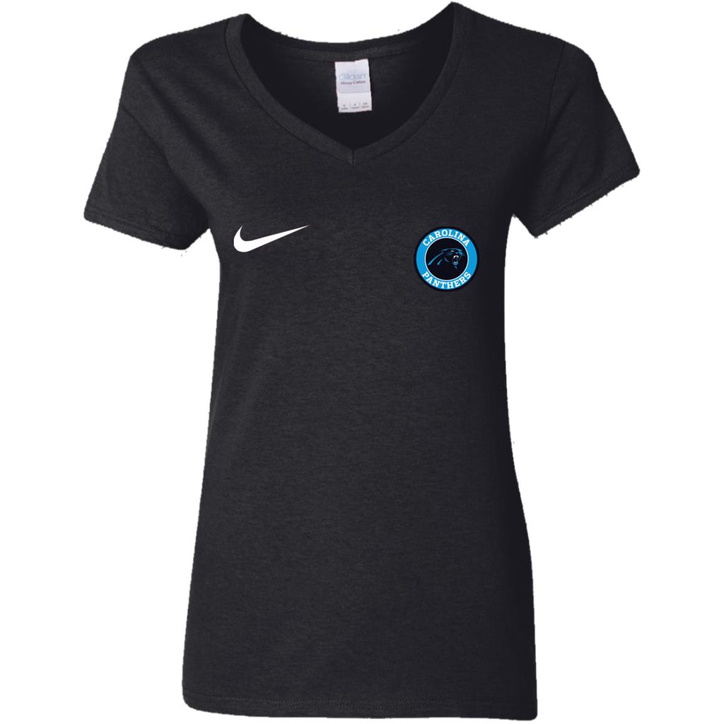 Nike Carolina Panthers Nfl Football Women V-Neck T-Shirt