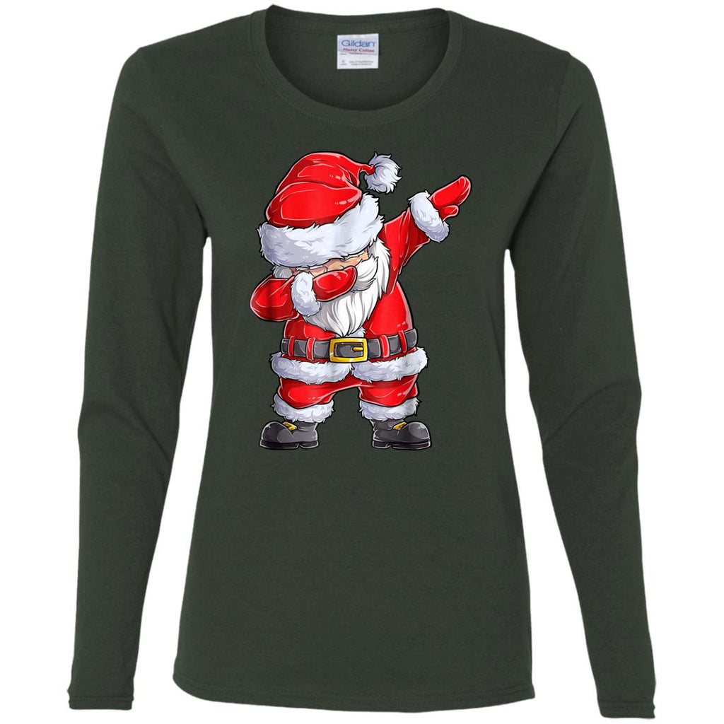 Dabbing Santa Shirt Christmas Boys Kids Men Xmas Gifts Tees Women Long Sleeve Shirt