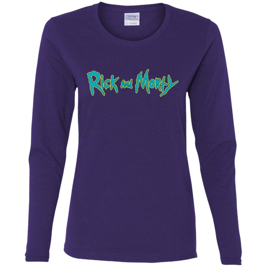 Rick And Morty Title Typography Women Long Sleeve Shirt