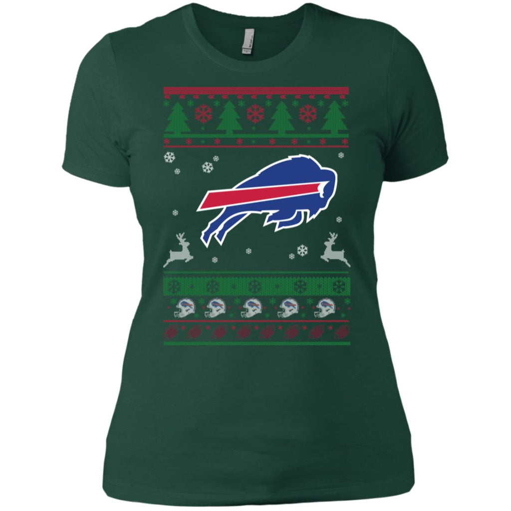 Buffalo Bills Logo Football Teams Ugly Christmas Sweater Women T-Shirt
