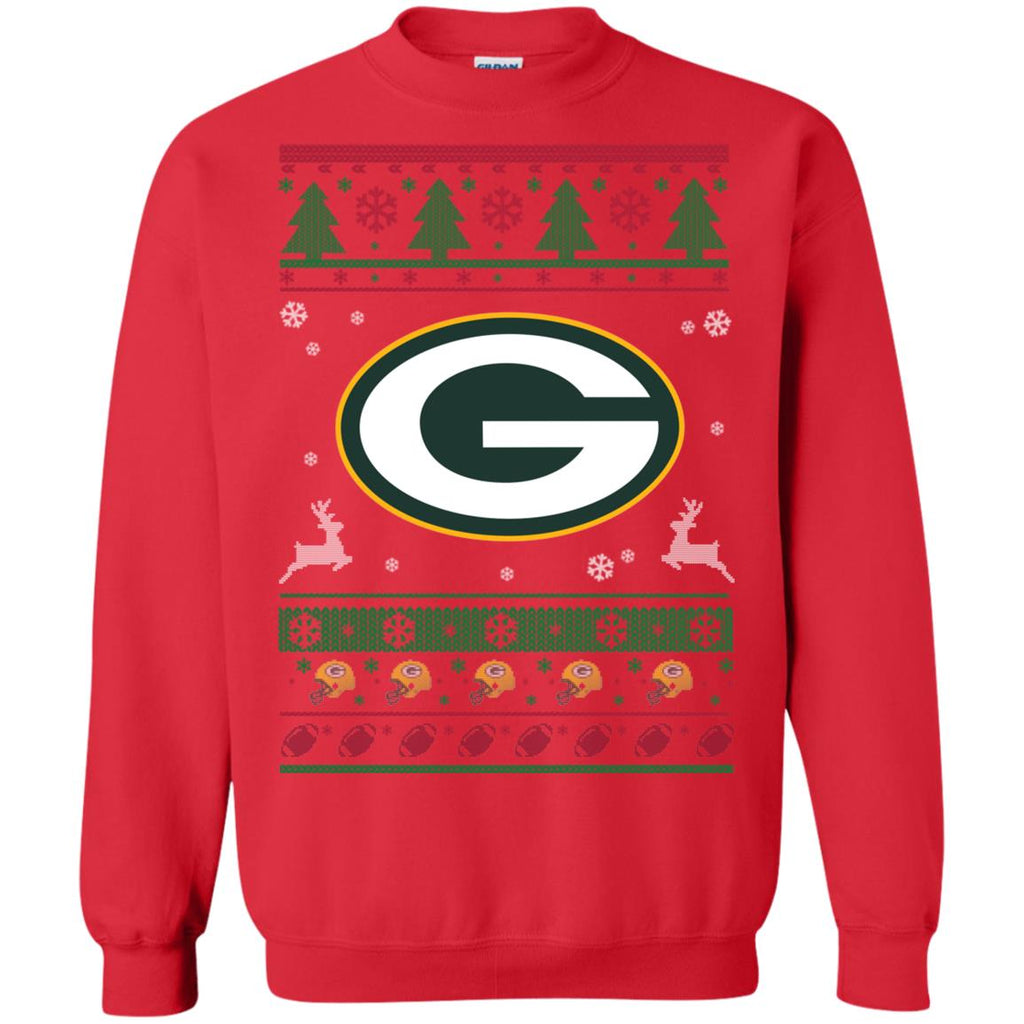 Green Bay Packers Logo Football Teams Ugly Christmas Sweater Unisex Crewneck Pullover Sweatshirt
