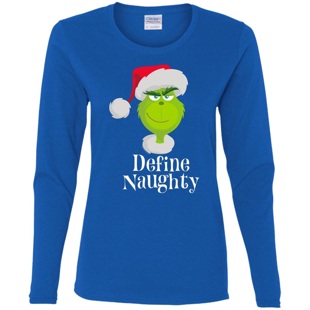 Dr. Seuss The Grinch Naughty Grinch Christmas Women Long Sleeve Shirt