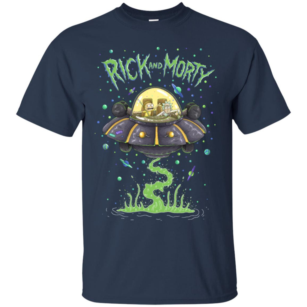 Rick And Morty Spaceship Illustration Men T-Shirt