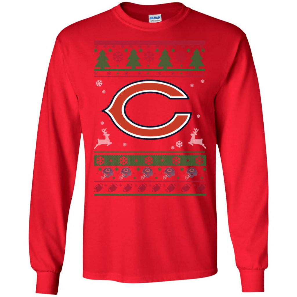 Chicago Bears Logo Football Teams Ugly Christmas Sweater Men Long SLeeve Shirt