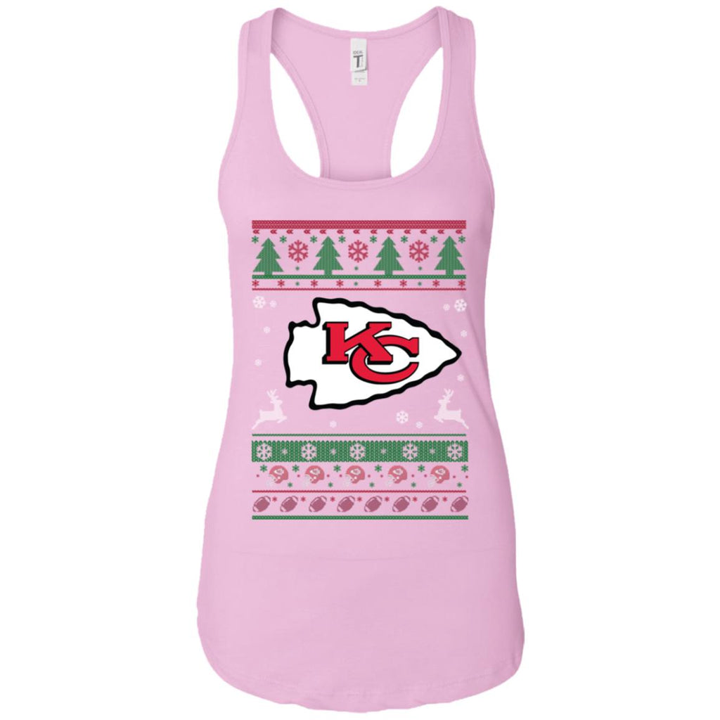Kansas City Chiefs Logo Football Teams Ugly Christmas Sweater Women Tank