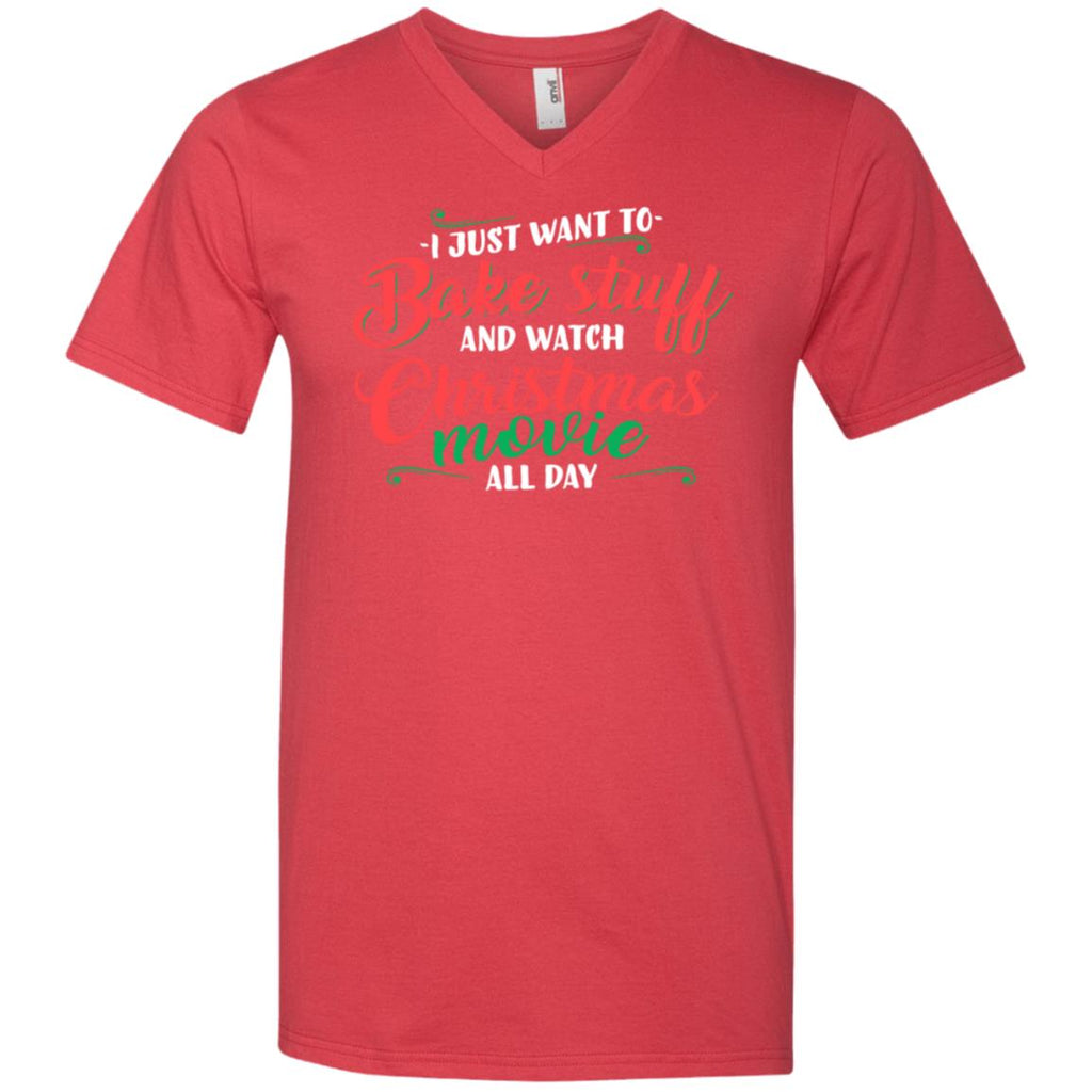 I Just Want To Bake Stuff And Watch Christmas Movies Men V-Neck T-Shirt