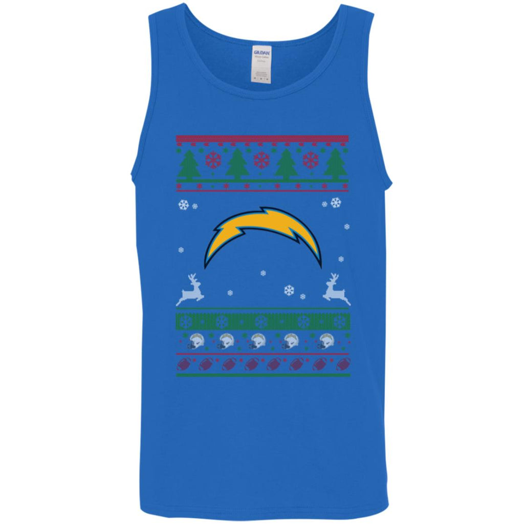 Los Angeles Chargers Logo Football Teams Ugly Christmas Sweater Men Tank Top