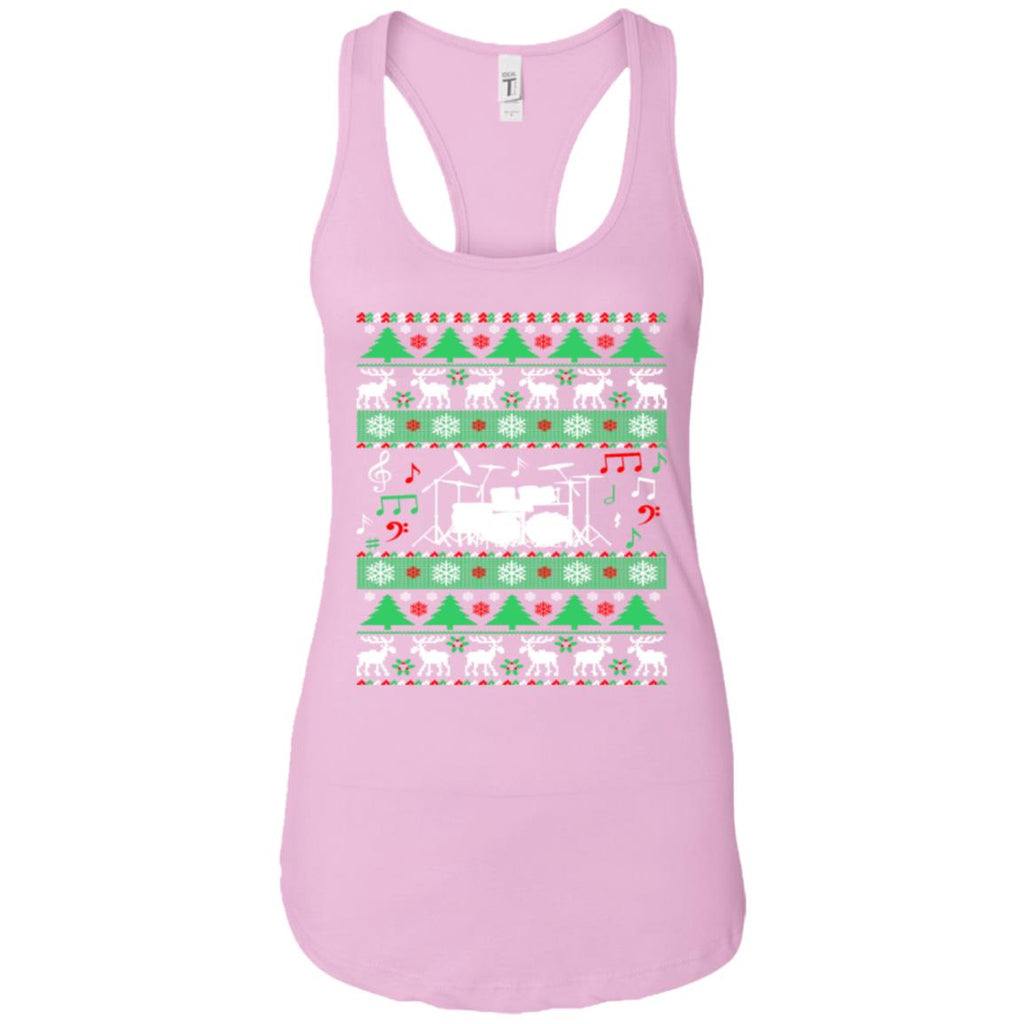 Drums Drummer Ugly Christmas Women Tank
