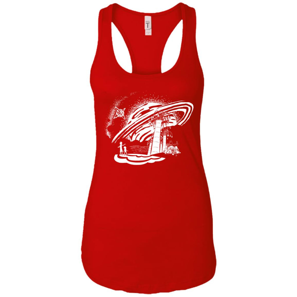 Rick And Morty Dimension 35-c Black And White Women Tank