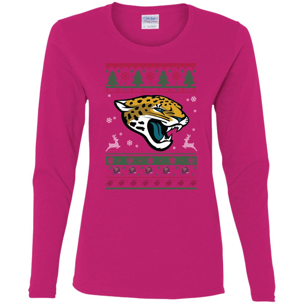 Jacksonville Jaguars Logo Football Teams Ugly Christmas Sweater Women Long Sleeve Shirt