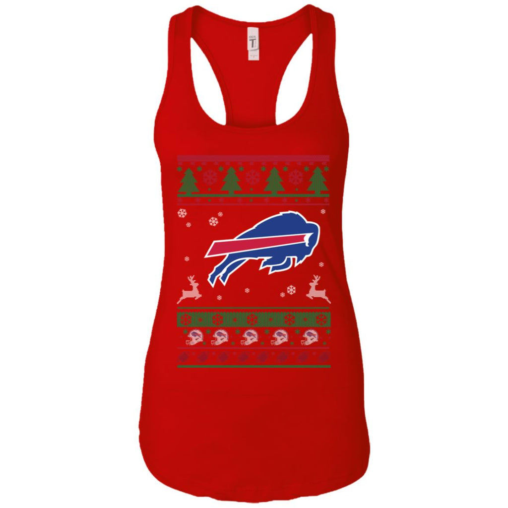 Buffalo Bills Logo Football Teams Ugly Christmas Sweater Women Tank
