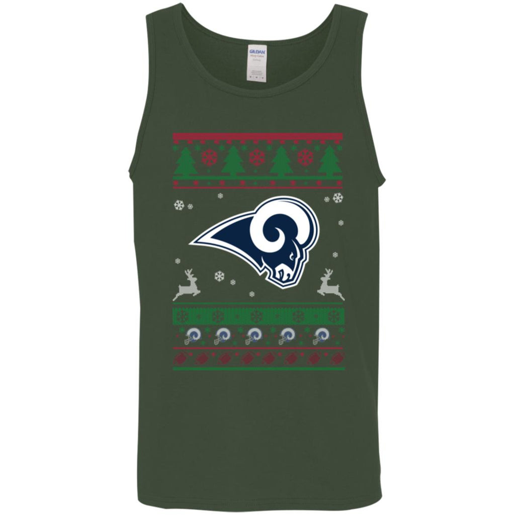 Los Angeles Rams Logo Football Teams Ugly Christmas Sweater Men Tank Top