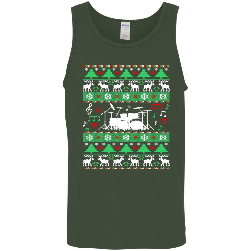 Drums Drummer Ugly Christmas Men Tank Top