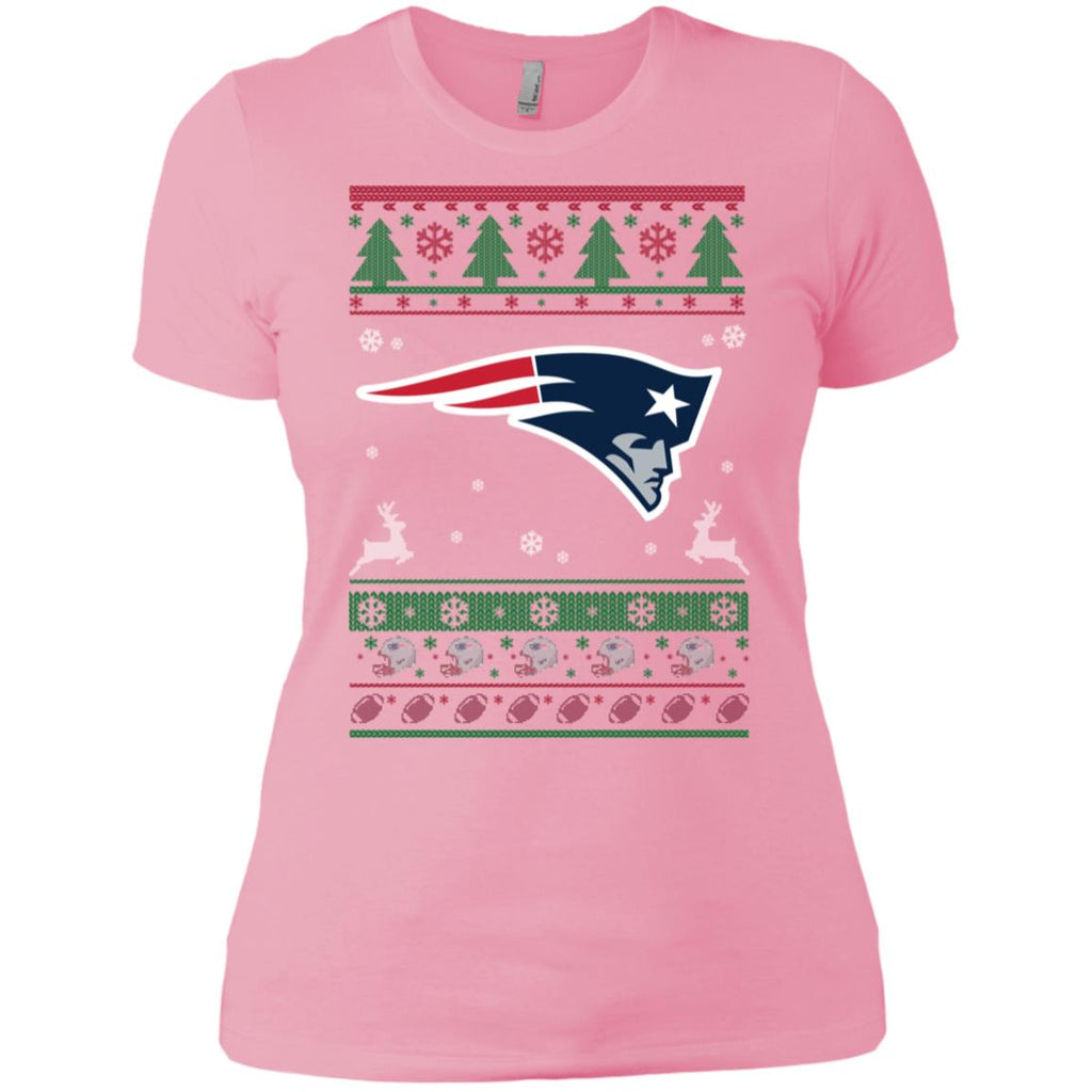 New England Patriots Logo Football Teams Ugly Christmas Sweater Women T-Shirt