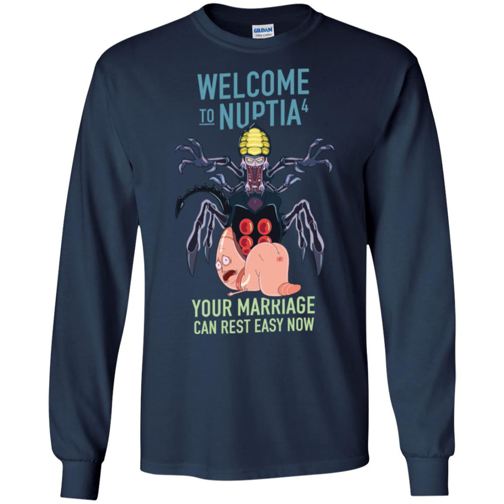 Rick And Morty Welcome To Nuptia Men Long SLeeve Shirt