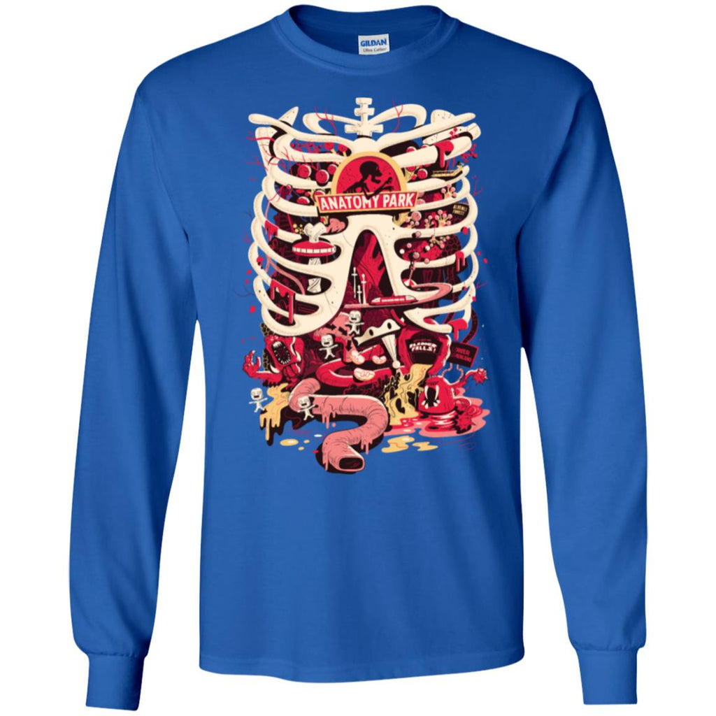 Rick And Morty Anatomy Park Skeleton Men Long SLeeve Shirt