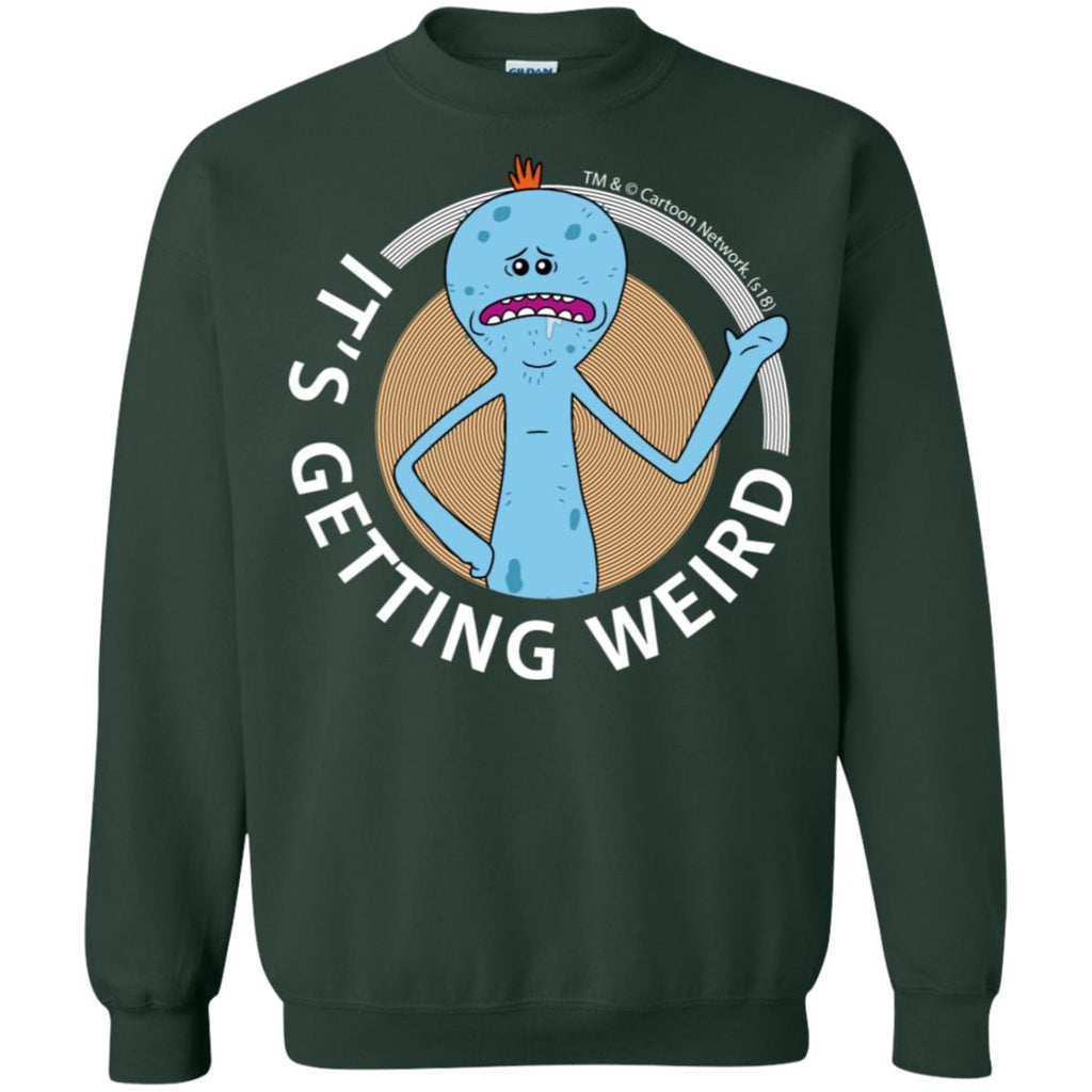 Rick And Morty Mr Meeseeks It's Getting Weird Mug Unisex Crewneck Pullover Sweatshirt