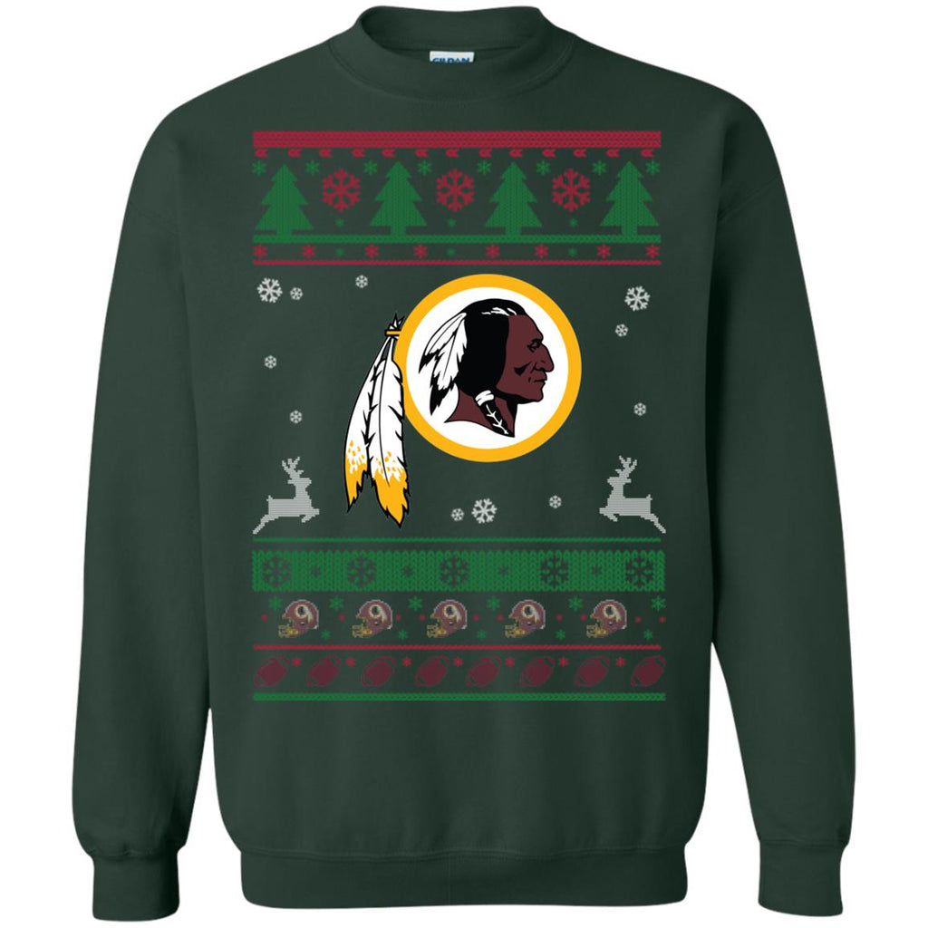 Washington Redskins Logo Football Teams Ugly Christmas Sweater Unisex Crewneck Pullover Sweatshirt