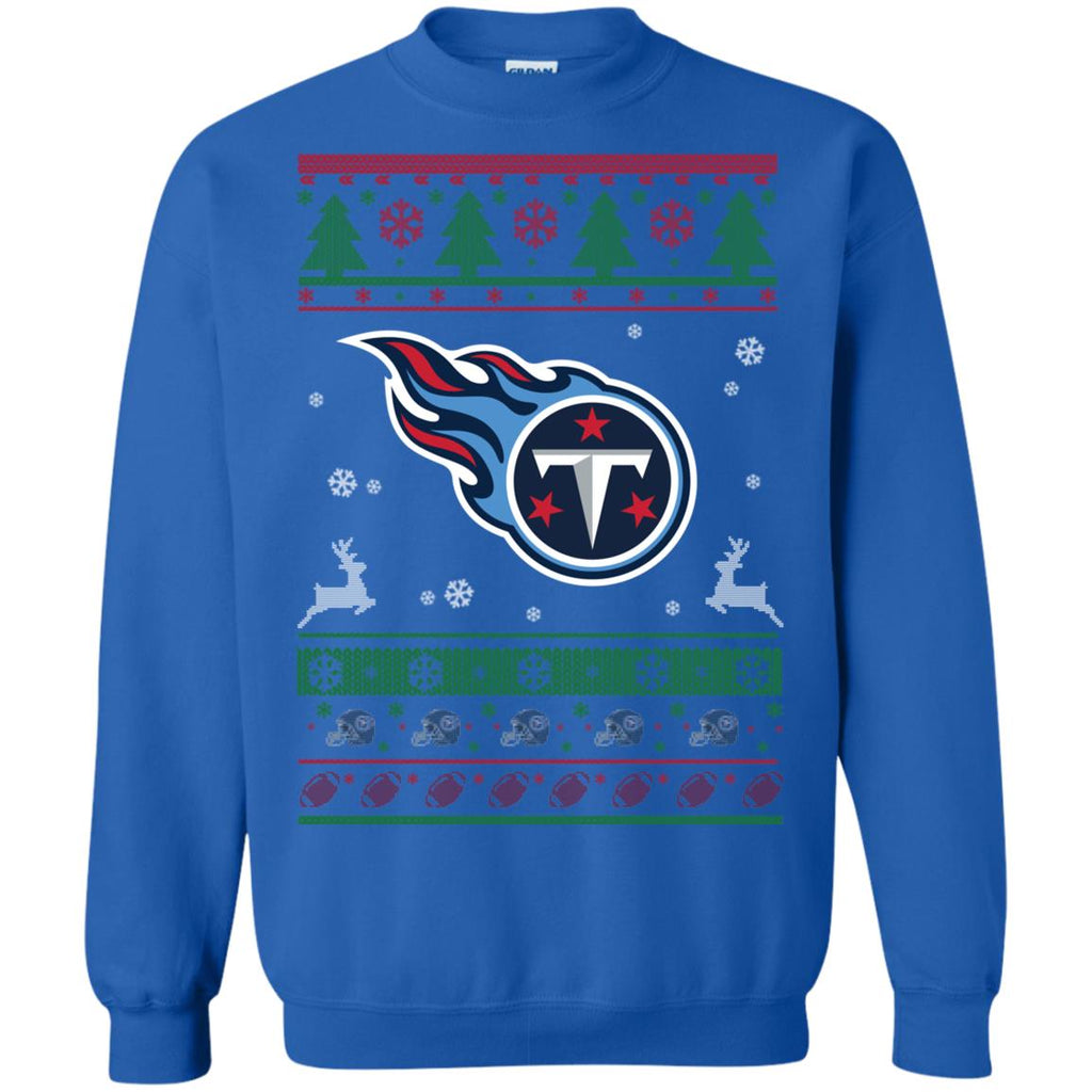 Tennessee Titans Logo Football Teams Ugly Christmas Sweater Unisex Crewneck Pullover Sweatshirt