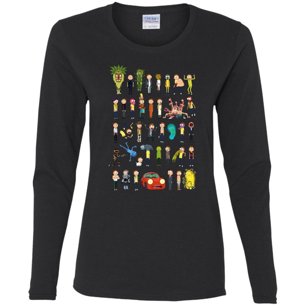 Ricky And Morty The Many Morty's Women Long Sleeve Shirt