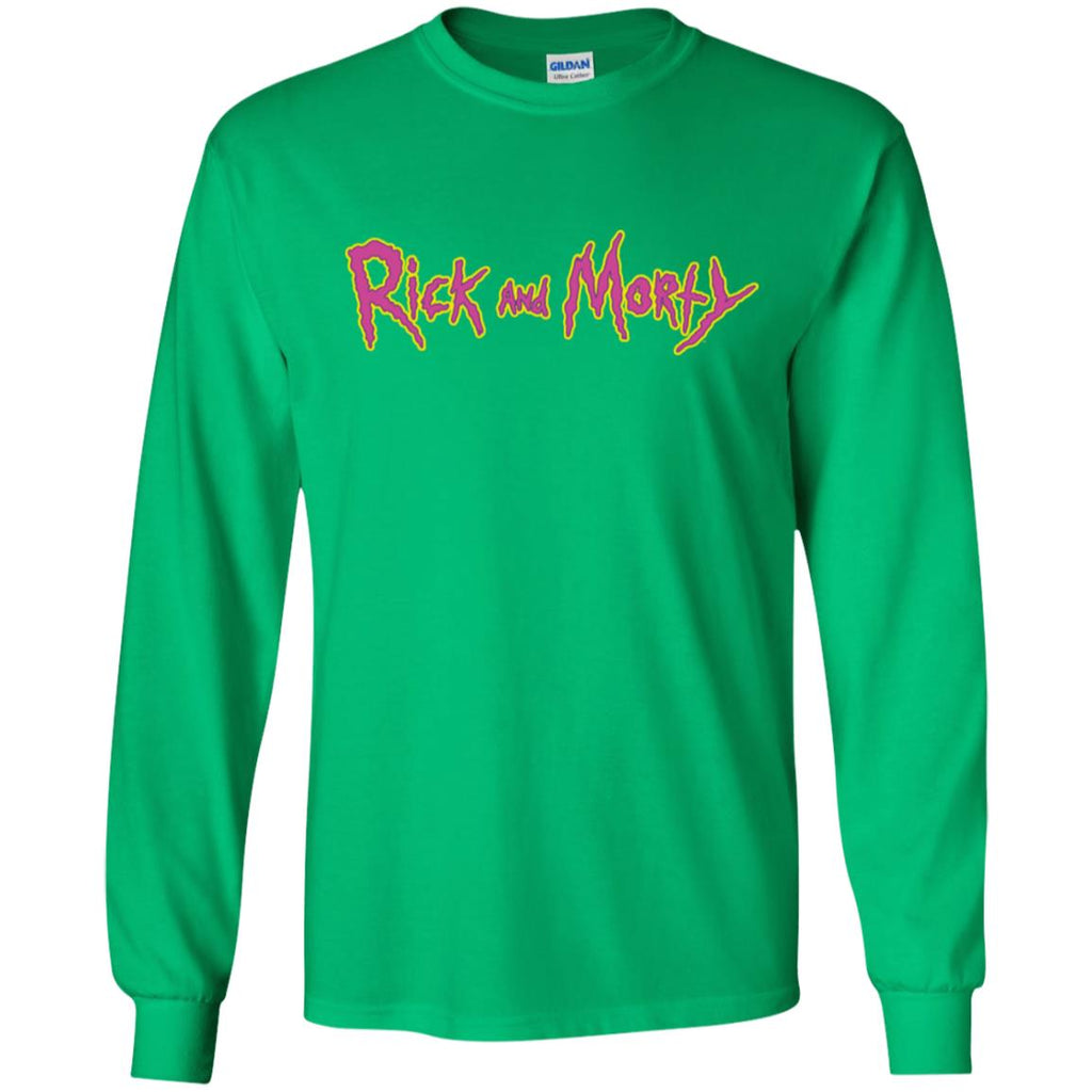 Rick And Morty Title Typography Shirt Men Long SLeeve Shirt