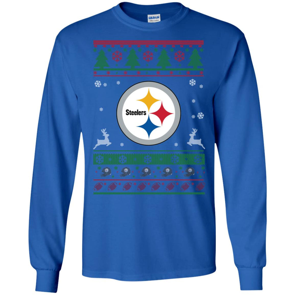 Pittsburgh Steelers Logo Football Teams Ugly Christmas Sweater Men Long SLeeve Shirt