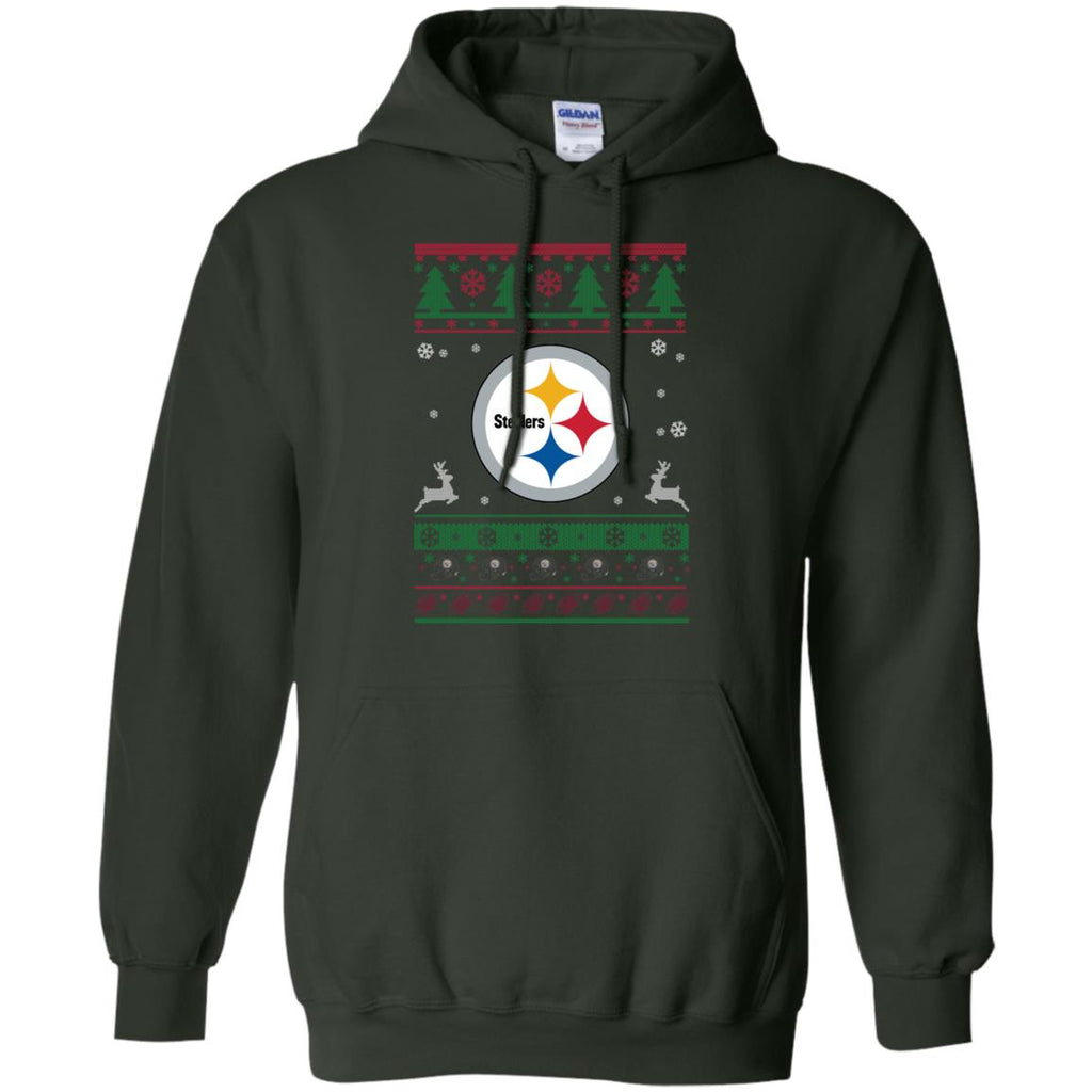 Pittsburgh Steelers Logo Football Teams Ugly Christmas Sweater Men Pullover Hoodie