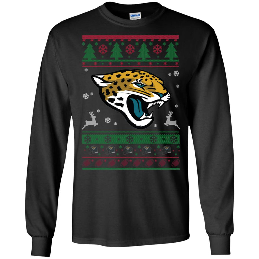 Jacksonville Jaguars Logo Football Teams Ugly Christmas Sweater Men Long SLeeve Shirt