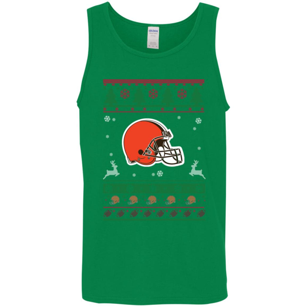 Cleveland Browns Logo Football Teams Ugly Christmas Sweater Men Tank Top