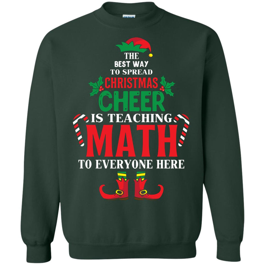 Christmas Cheer Is Teaching Math Unisex Crewneck Pullover Sweatshirt