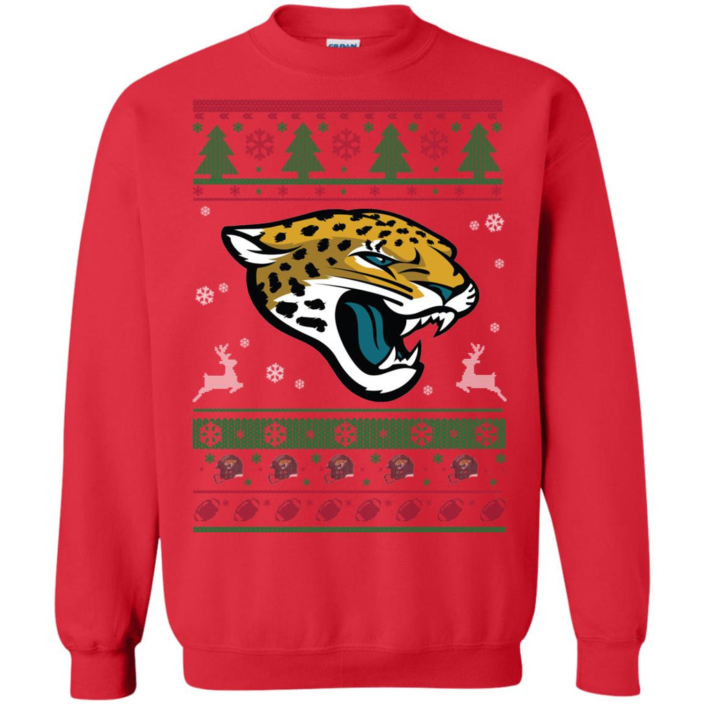 Jacksonville Jaguars Logo Football Teams Ugly Christmas Sweater Unisex Crewneck Pullover Sweatshirt
