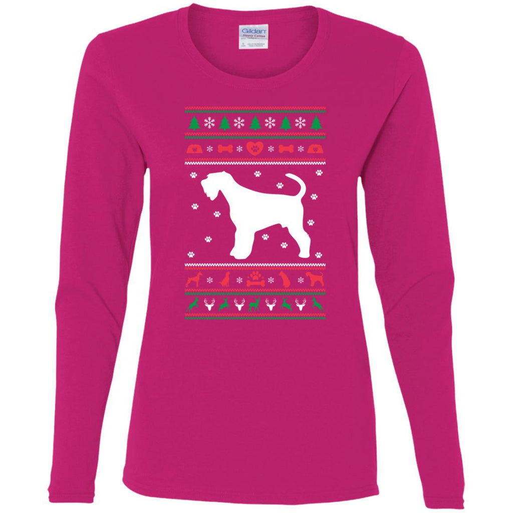 Christmas Airedale Dog Women Long Sleeve Shirt