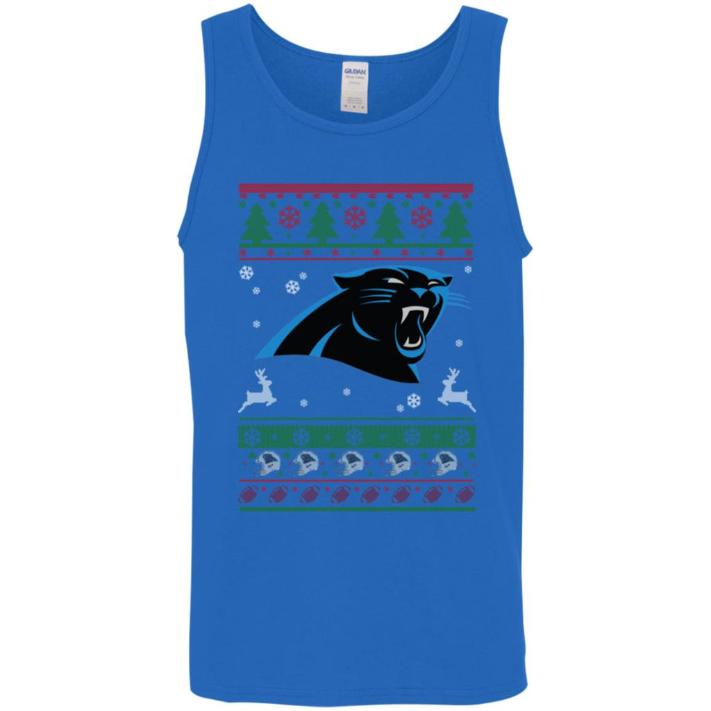 Carolina Panthers Logo Football Teams Ugly Christmas Sweater Men Tank Top