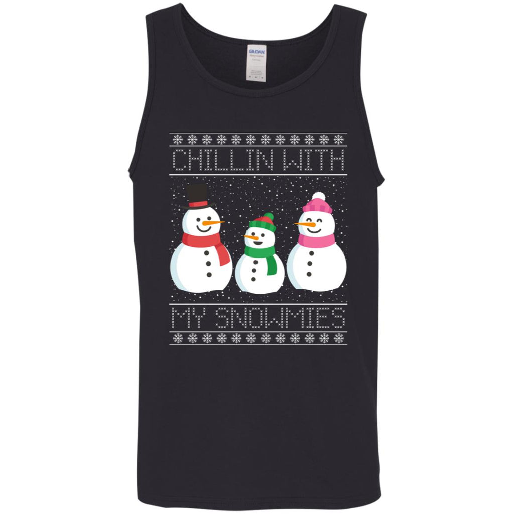 Chillin With My Snowmies Snowman Christmas Men Tank Top