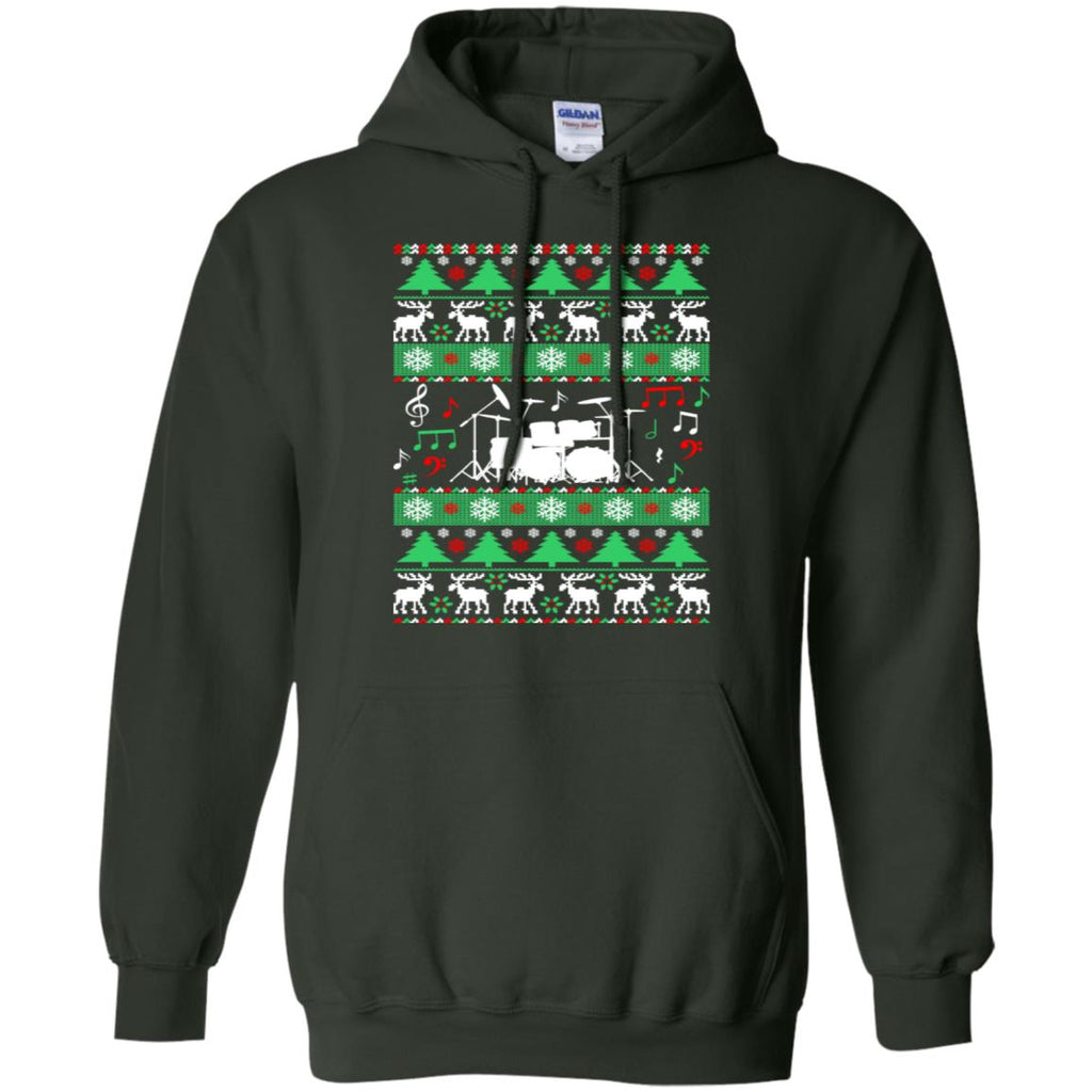 Drums Drummer Ugly Christmas Men Pullover Hoodie