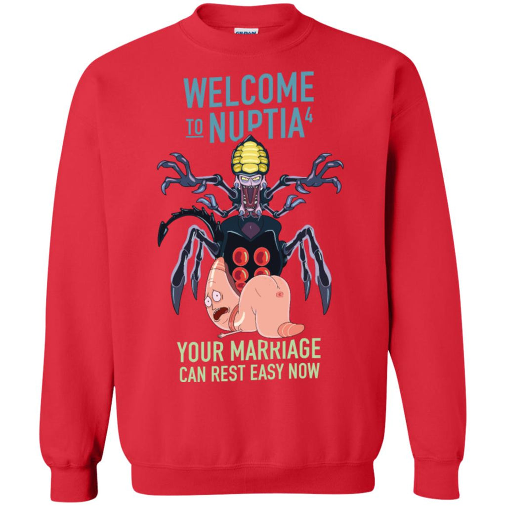 Rick And Morty Welcome To Nuptia Unisex Crewneck Pullover Sweatshirt