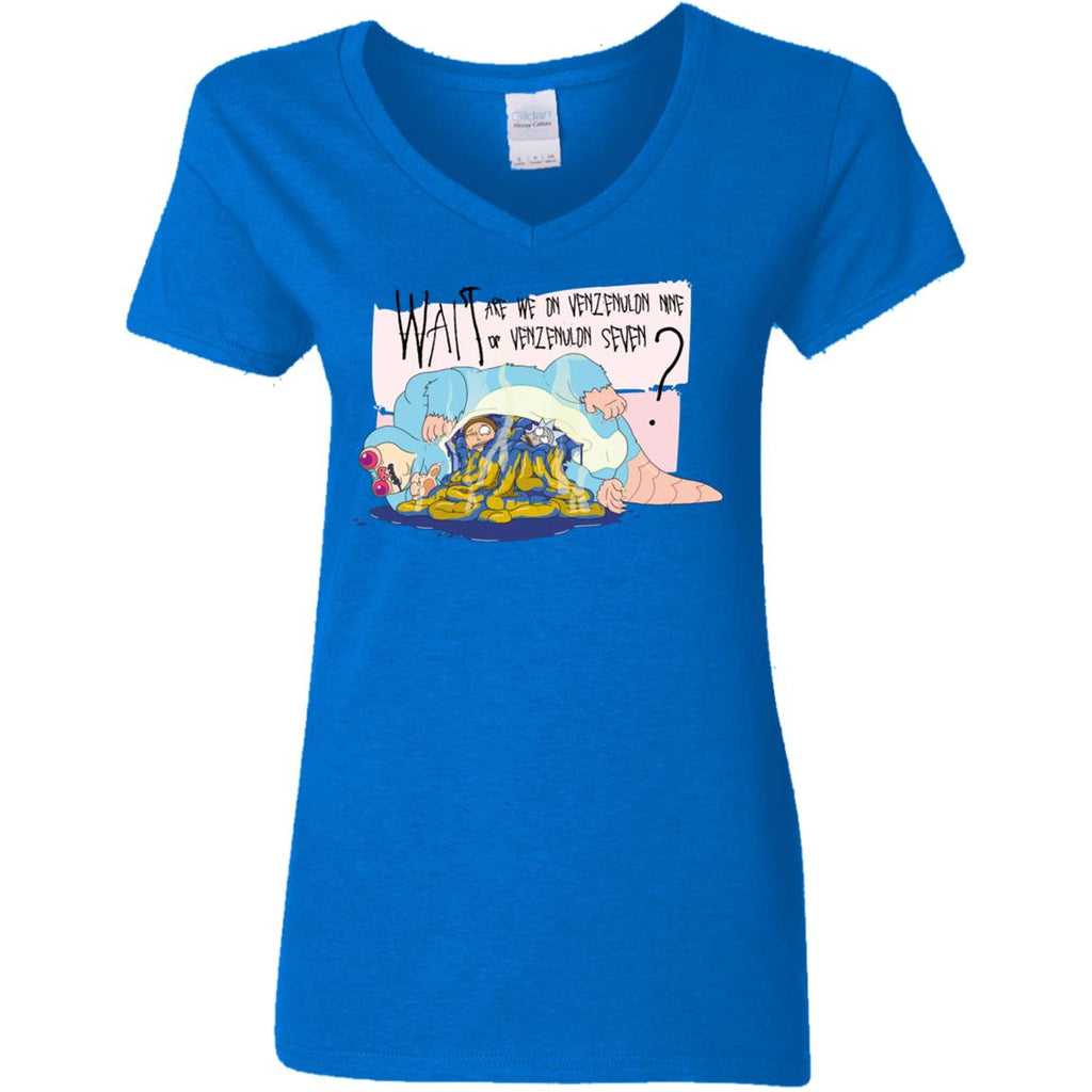 Ricky And Morty Which Venzenulon Are We On Women V-Neck T-Shirt