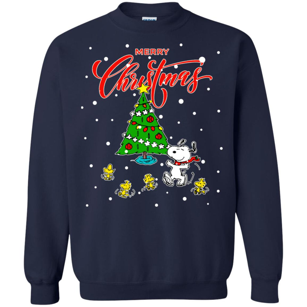 Peanuts-snoopy Christmas Tree Unisex Crewneck Pullover Sweatshirt