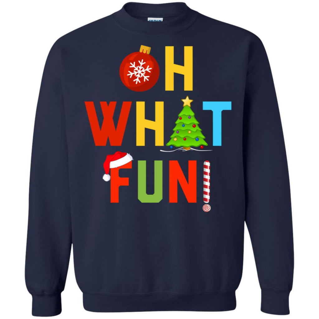 Oh What Fun Merry Christmas Unisex Crewneck Pullover Sweatshirt